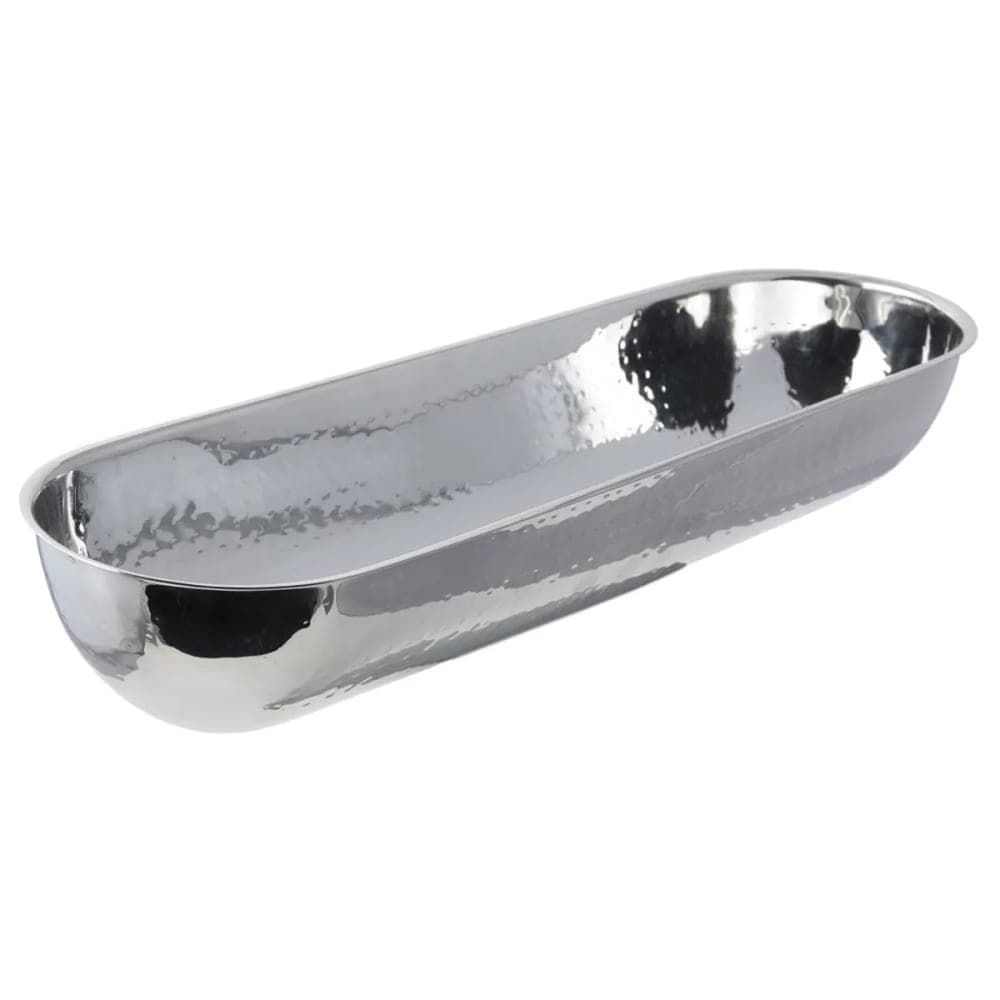 Bon Chef 61216 2 1/2 qt Long Oval Snack Bowl, Stainless w/ Hammered Finish