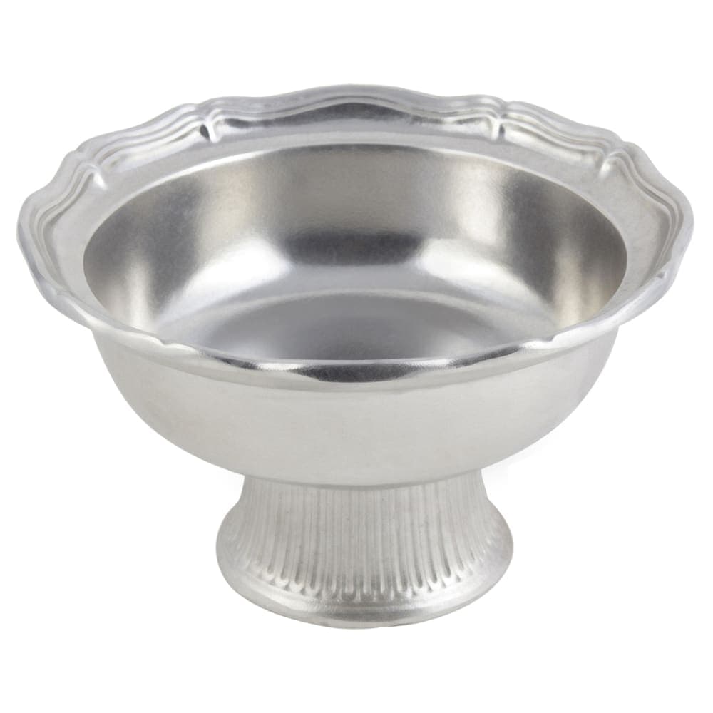 Bon Chef 9062 2 qt Salad Pedestal Bowl, Queen Anne, Aluminum/Pewter-Glo