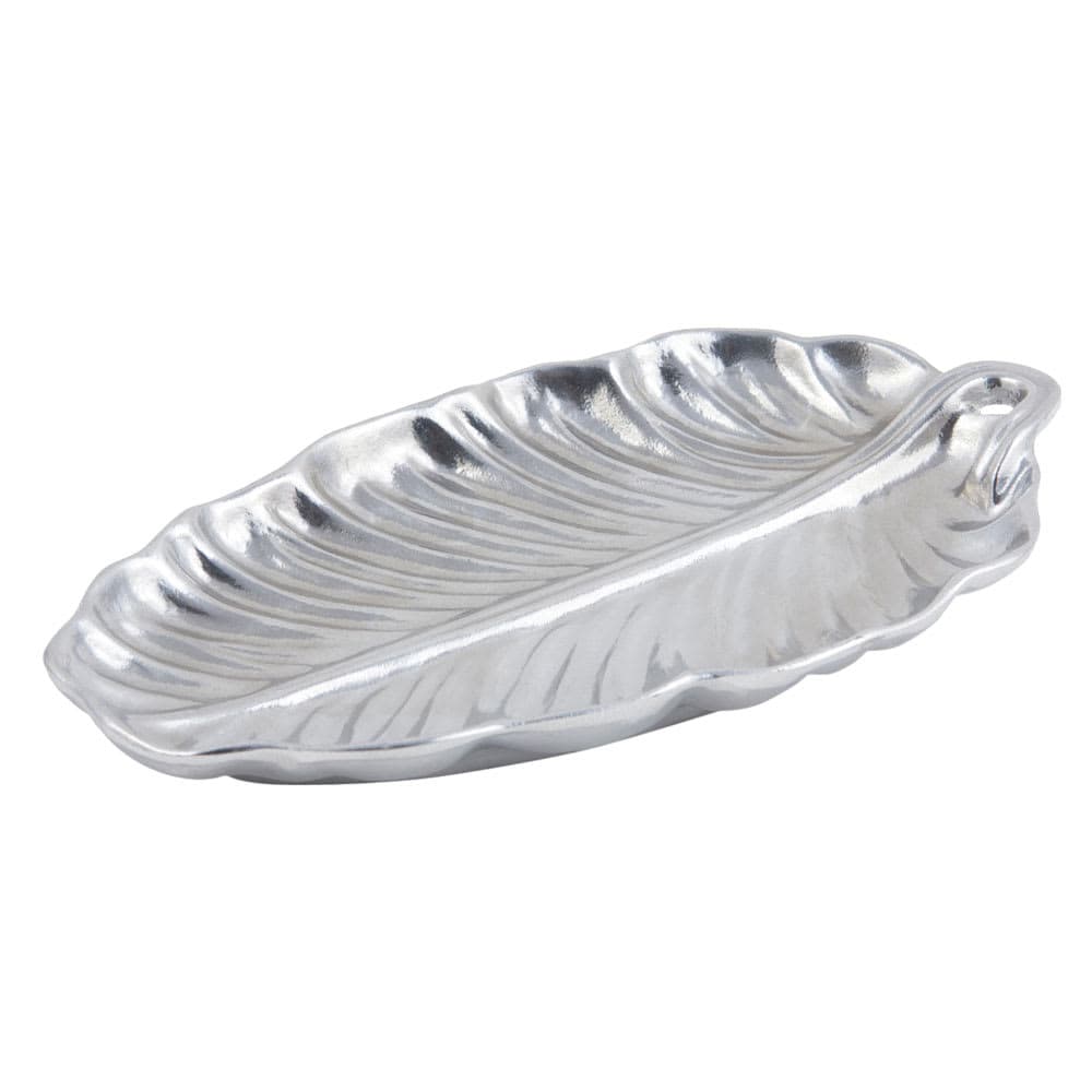 Bon Chef 9802 Leaf Design Serving Platter, 11 x 19 1/2", Aluminum/Pewter Glo