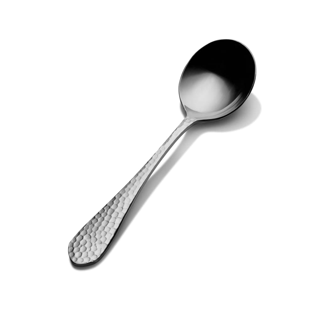 Bon Chef S1201 6.28" Bouillon Spoon with 18/8 Stainless Grade, Reflections Pattern