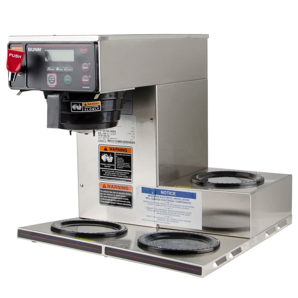 Bunn AXIOM-DV-3 AXIOM® Medium Volume Decanter Coffee Maker - Automatic, 7 1/2 gal/hr, 120v (38700.0009)