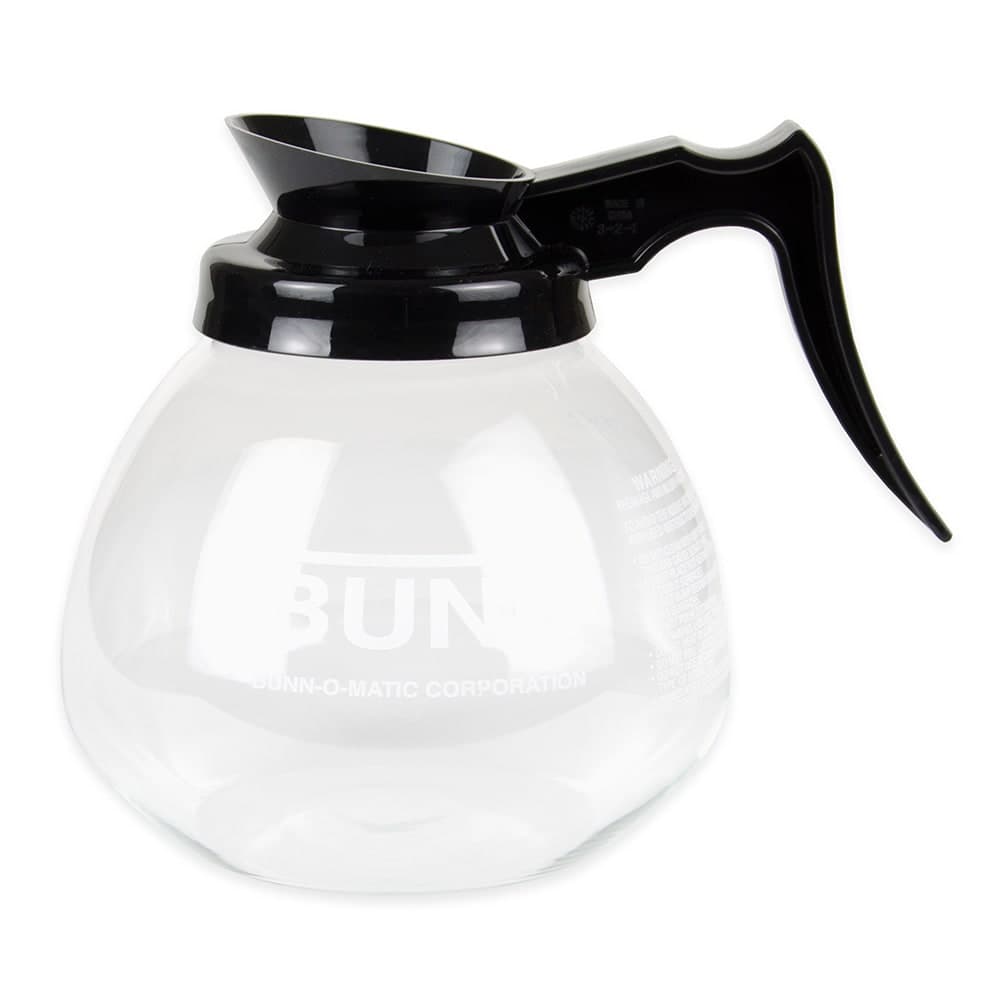 Bunn Glass Coffee Decanter, 64 oz, Black Pourer/Handle (42400.0101)