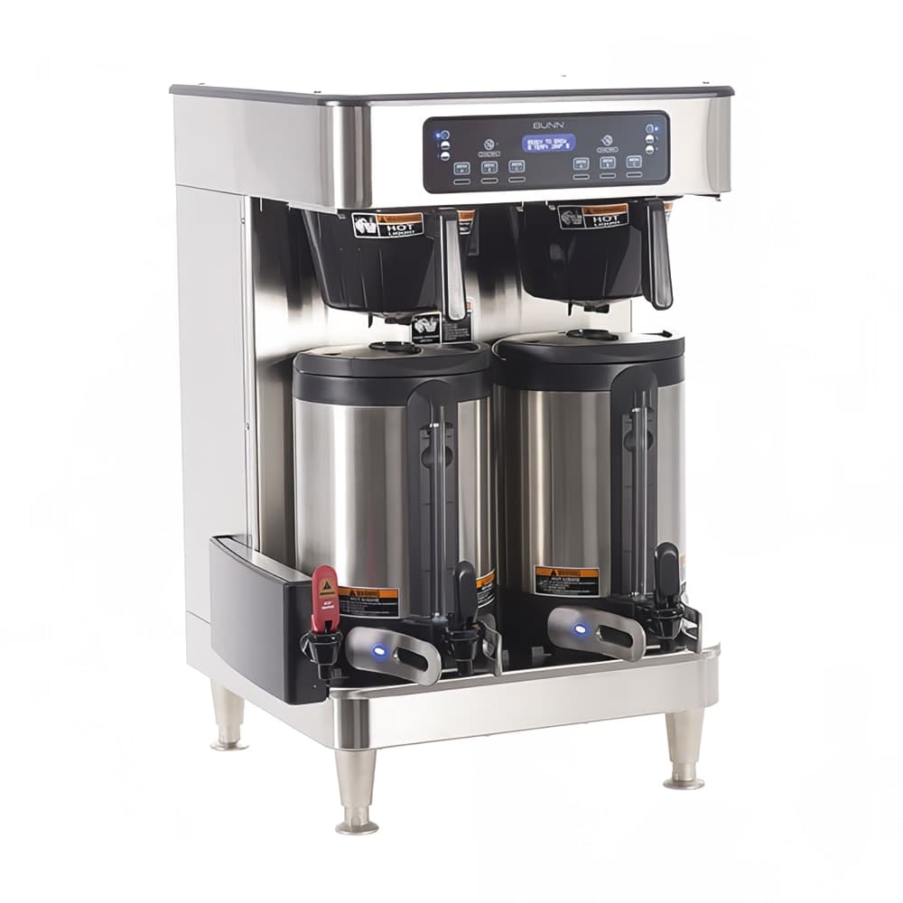 Bunn ICB TWIN SH Twin Automatic Coffee Brewer for Soft Heat® Thermal Servers - Stainless, 120-240v/1ph (51200.0100)