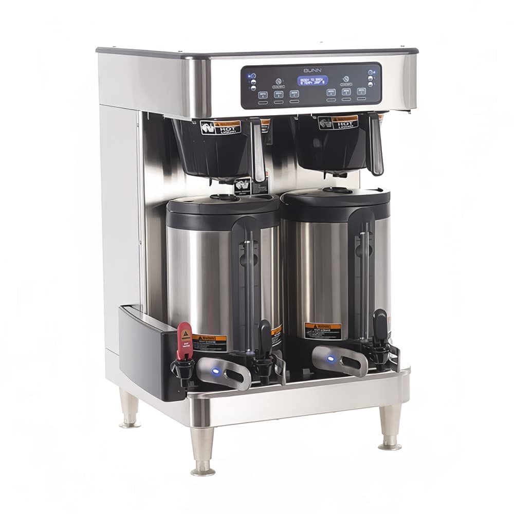 Bunn ICB Twin Twin Automatic Coffee Brewer for Soft Heat® Thermal Servers - Black/Stainless, 120-208v/1ph (51200.0102)