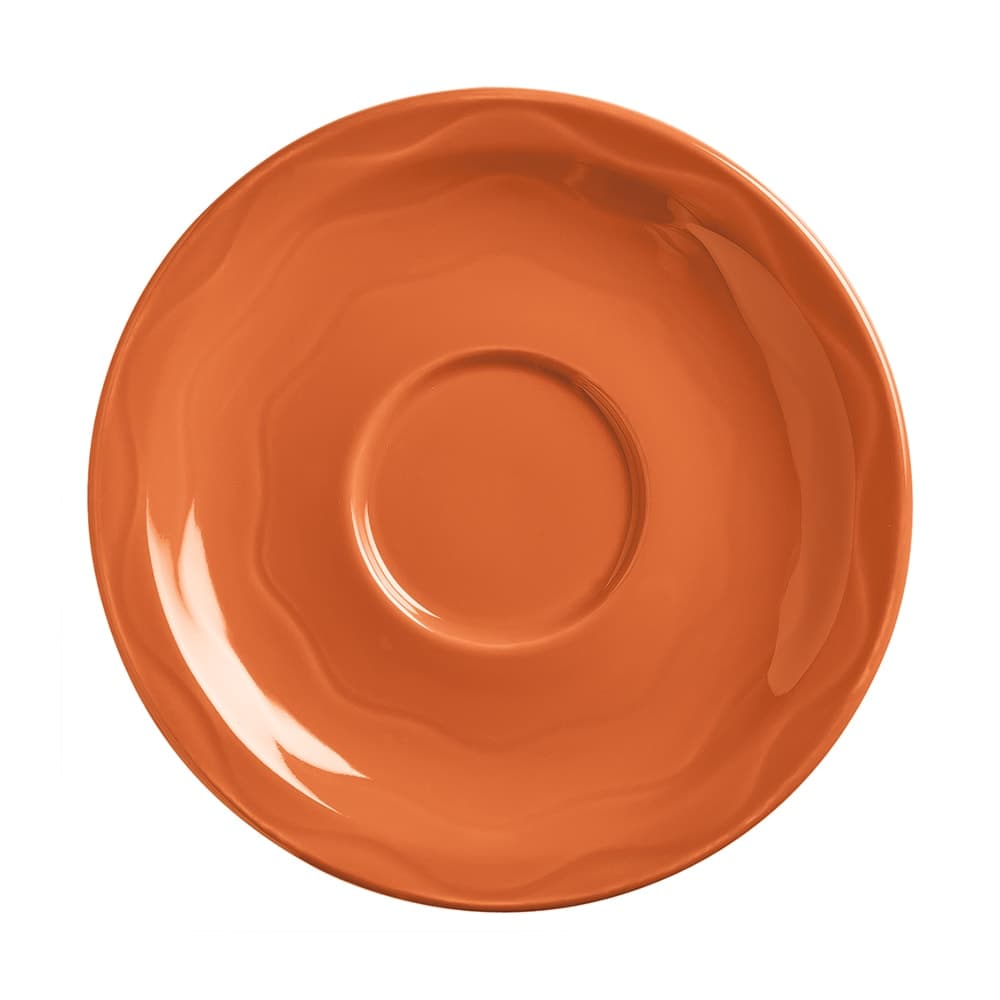 Libbey 903034201 6 1/4" Round Cantina Saucer - Glazed, Cayenne