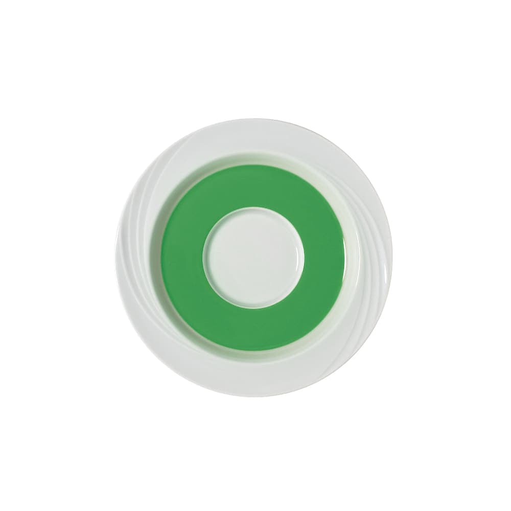 Libbey 9187130-62942 6 5/8" Round Schonwald Saucer - Donna Senior, Porcelain, White/Green