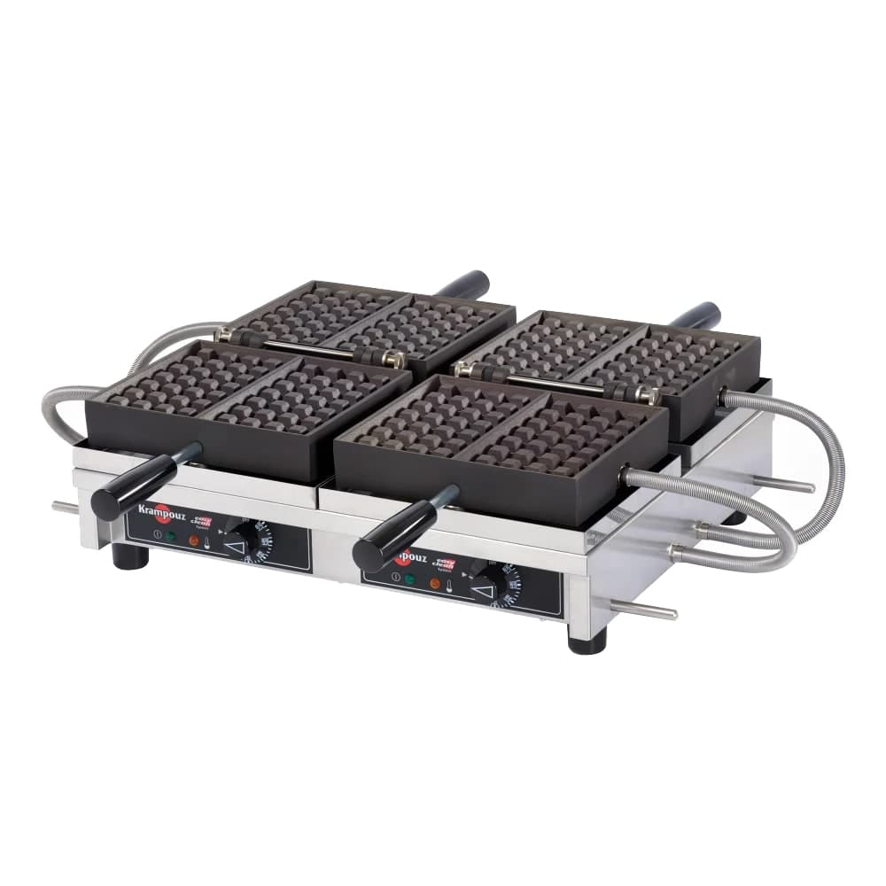 Krampouz Double Liege Waffle Maker w/ Cast Steel Grids, 3600W (WECCHBAT)