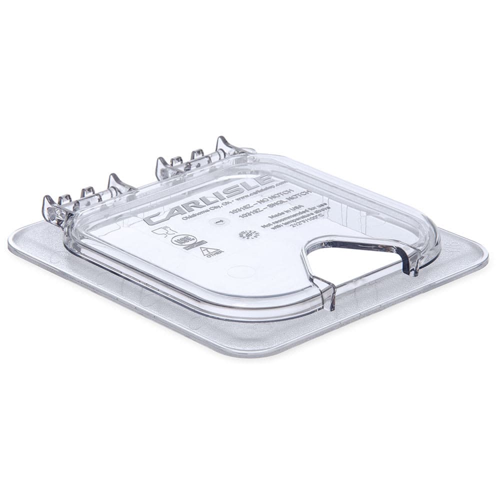 Carlisle Universal Sixth-Size Hinged Food Pan Lid - Notched, Polycarbonate, Clear (10319Z07)