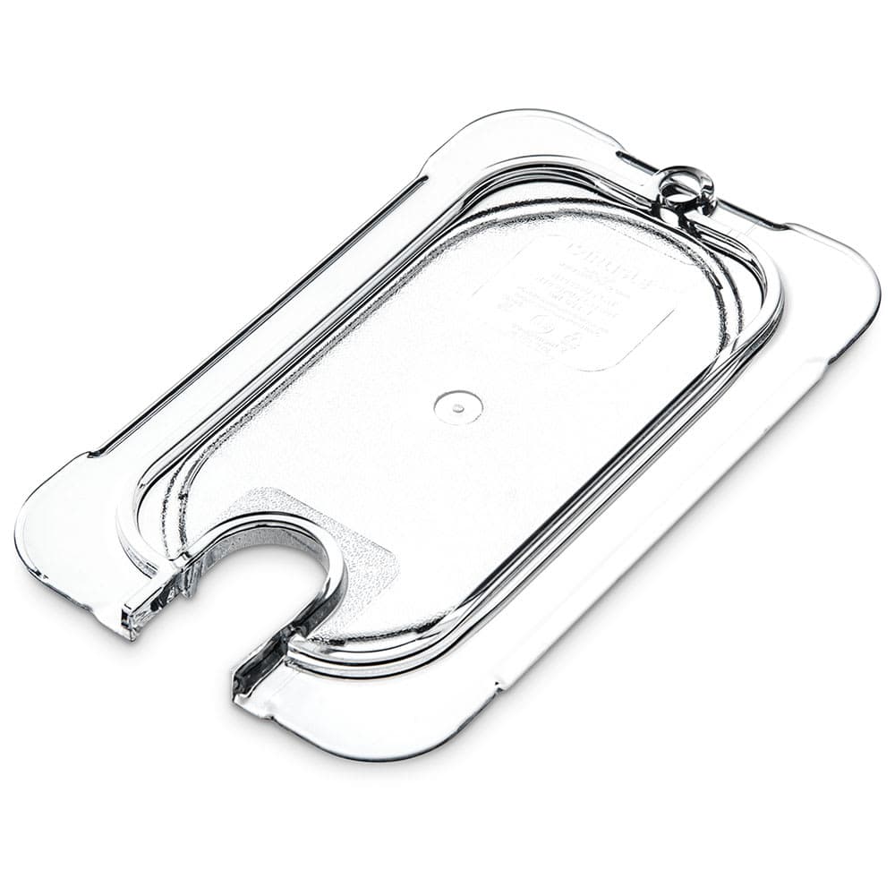 Carlisle Universal 1/9 Size Food Pan Lid - Flat, Notched, Clear (10337U07)