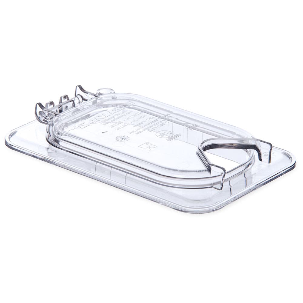 Carlisle Universal Ninth-Size Hinged Food Pan Lid - Notched, Polycarbonate, Clear (10339Z07)