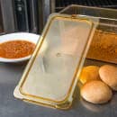 Carlisle Universal 1/3 Size High Heat Food Pan Notched Lid - Amber (10471U13) thumbnail 4