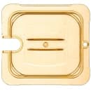 Carlisle Universal 1/6 Size High Heat Food Pan Notched Lid - Amber (10511U13) thumbnail 2