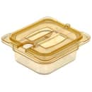 Carlisle Universal 1/6 Size High Heat Food Pan Notched Lid - Amber (10511U13) thumbnail 3