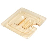 Carlisle Universal 1/6 Size High Heat Food Pan Notched Lid - Amber (10511U13) thumbnail 5