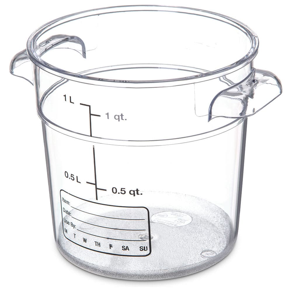 Carlisle 1 qt Round Food Storage Container - Stackable, Clear (1076107)