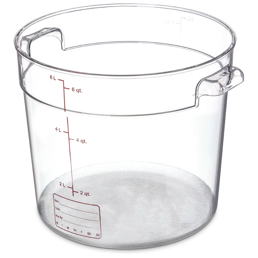 Carlisle 6 qt Round Food Storage Container - Stackable, Clear (1076507)
