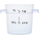 Carlisle 1 qt Round Storage Container - Clear (1096130) thumbnail 3