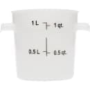 Carlisle 1 qt Round Storage Container - White (1097102) thumbnail 3