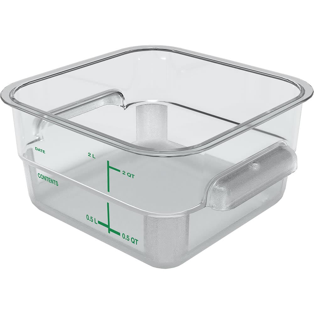 Carlisle 2 qt Square Food Storage Container - Polycarbonate, Clear (1195007)
