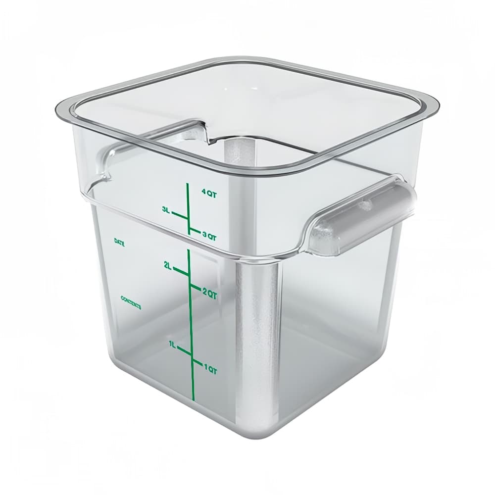 Carlisle 4 qt Square Food Storage Container  - Polycarbonate, Clear (11951AF07)