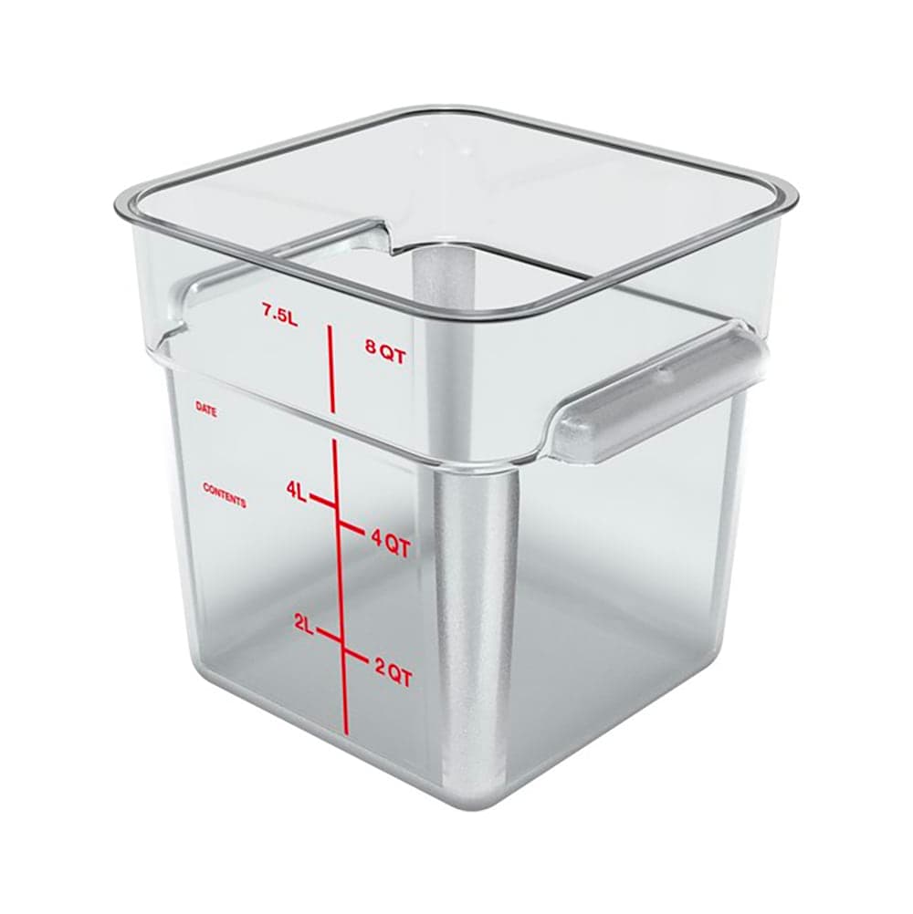 Carlisle 8 qt Square Food Storage Container - Polycarbonate, Clear (11953AF07)