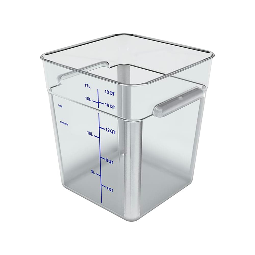 Carlisle 18 qt Square Food Storage Container - Polycarbonate, Clear (11955AF07)