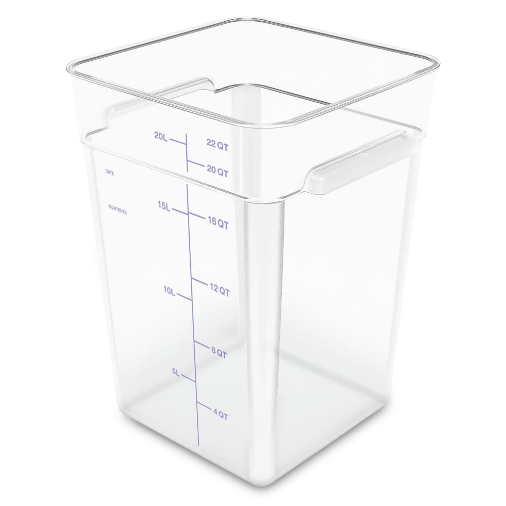 Carlisle 22 qt Square Food Storage Container - Polycarbonate, Clear (1195607)