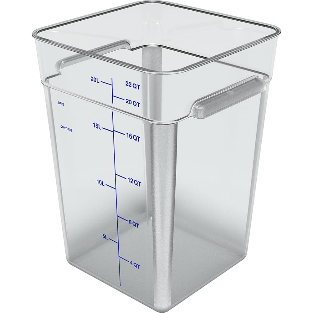 Carlisle 22 qt Square Food Storage Container - Polycarbonate, Clear (11956AF07)
