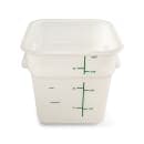 Carlisle 4 qt Square Food Storage Container - Polyethylene, White (11961PE02) thumbnail 2