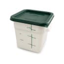 Carlisle 4 qt Square Food Storage Container - Polyethylene, White (11961PE02) thumbnail 3