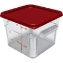 Carlisle Lid for 6 to 8 qt Squares Square Food Storage Containers - Polyethylene, Red (1197105) thumbnail 2