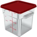 Carlisle Lid for 6 to 8 qt Squares Square Food Storage Containers - Polyethylene, Red (1197105) thumbnail 4