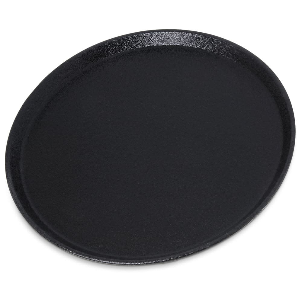 Carlisle 14" Round Griptite™ 2 Serving Tray - Fiberglass, Black (1400GR2004)