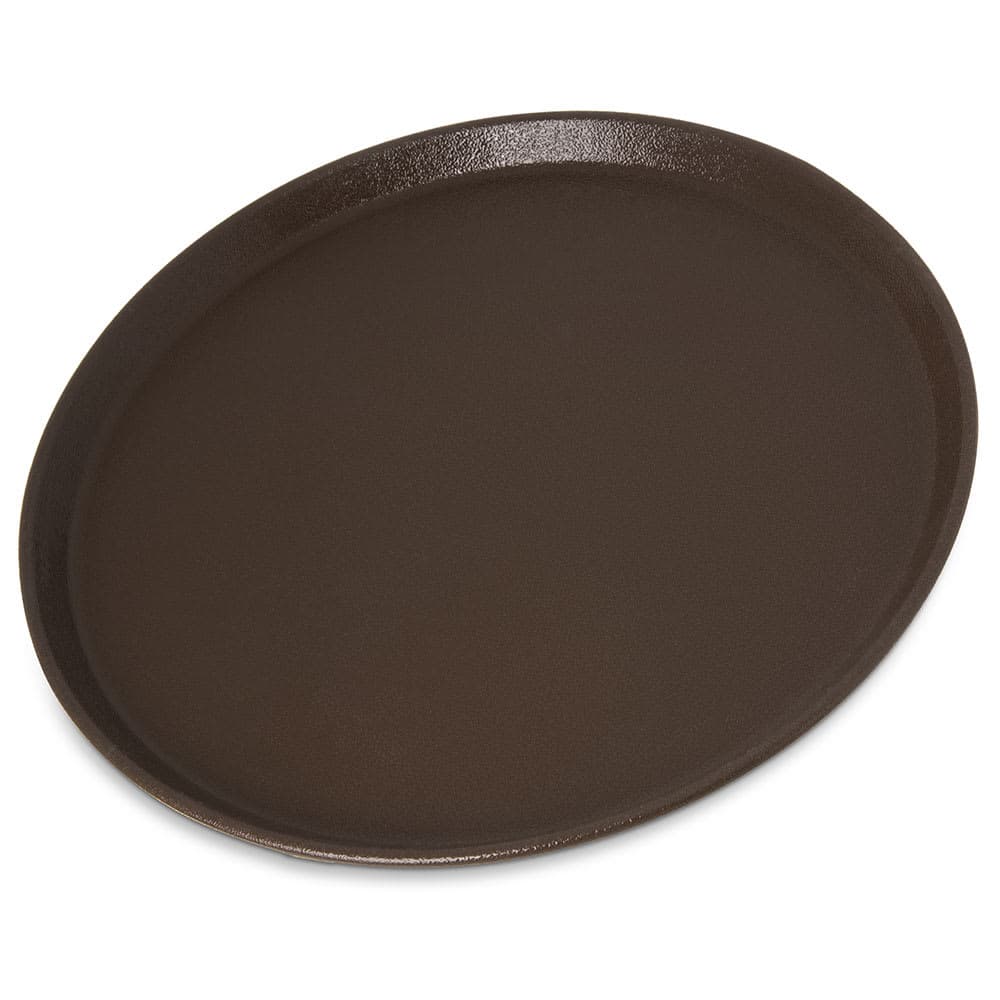 Carlisle 14" Round Griptite™ 2 Serving Tray - Fiberglass, Brown (1400GR2076)