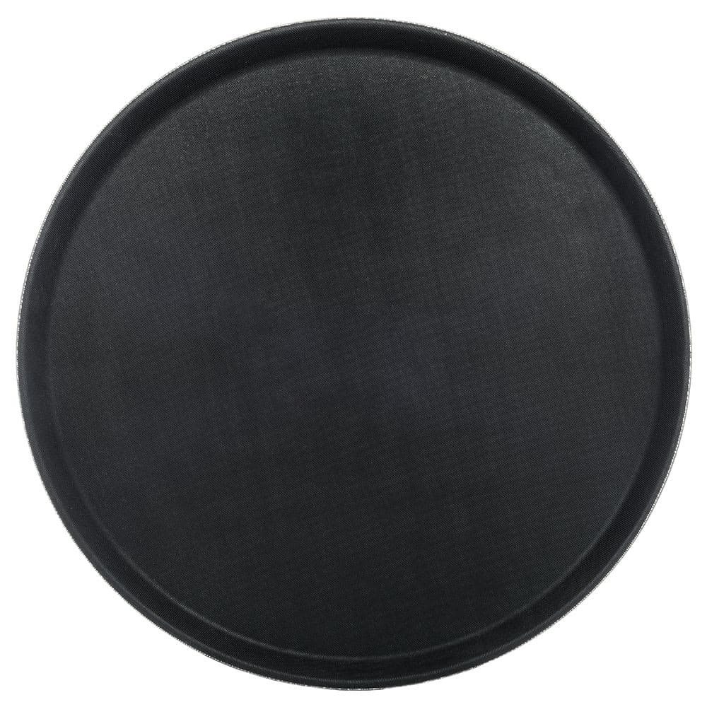 Carlisle 16 7/16" Round Serving Tray - Rubber Liner, Black (1600GL004)