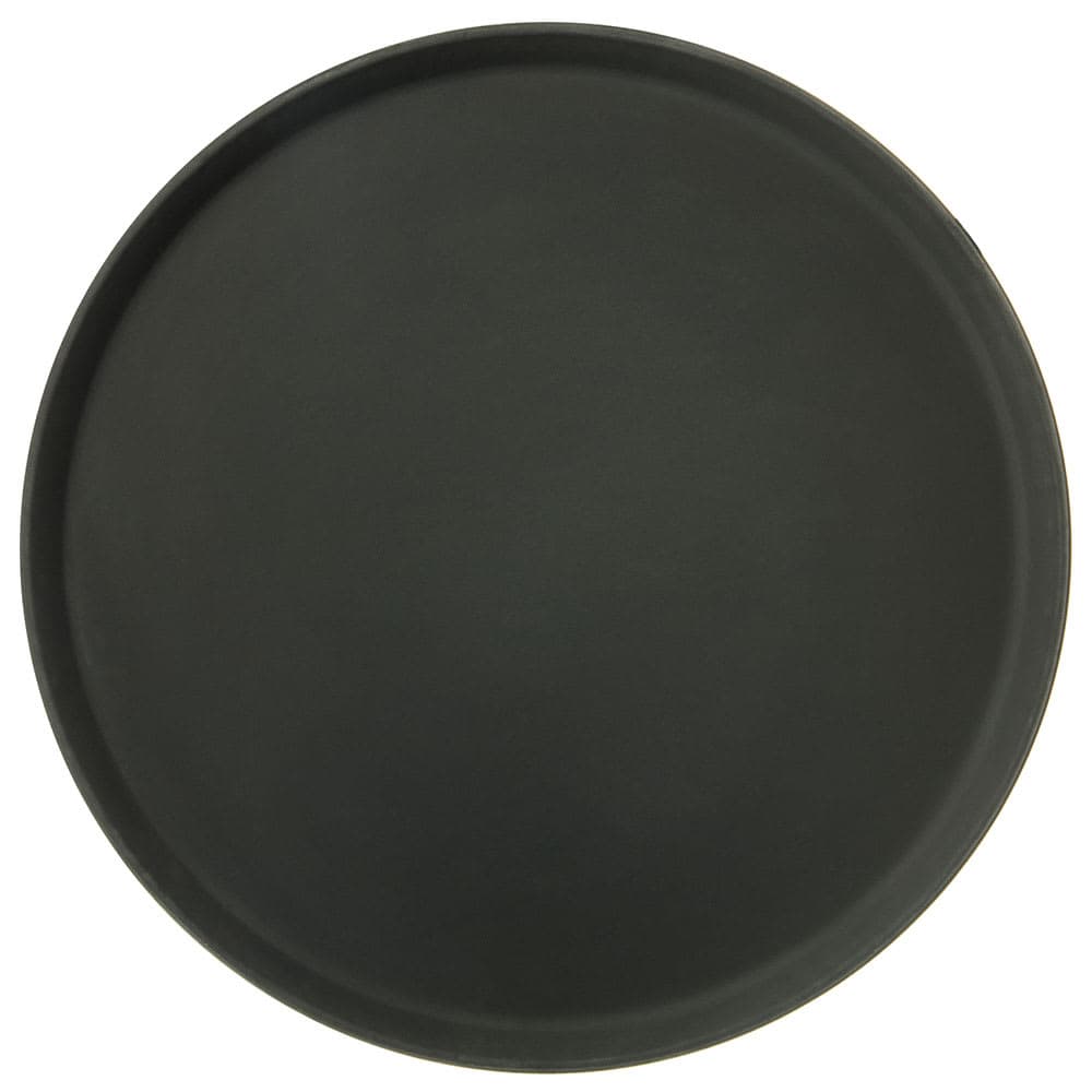 Carlisle 16" Round Serving Tray - Fiberglass, Black (1600GR2004)