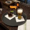 Carlisle 16" Round Serving Tray - Fiberglass, Black (1600GR2004) thumbnail 5