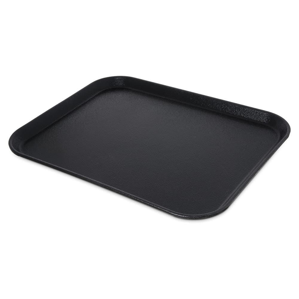 Carlisle Rectangular Griptite™ 2 Serving Tray - 18" x 14", Fiberglass, Black (1814GR2004)