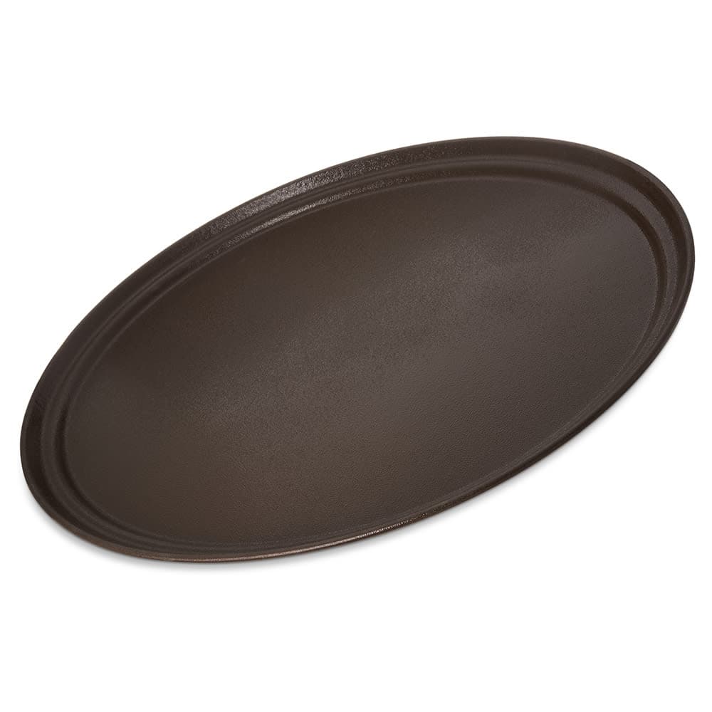 Carlisle Oval Griptite™ 2 Serving Tray - 27" x 22", Fiberglass, Brown (2700GR2076)