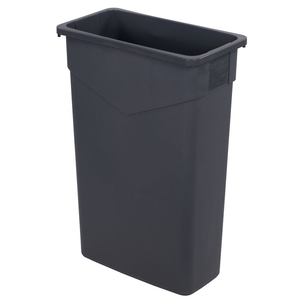 Carlisle 23 gallon Commercial Trash Can - Plastic, Rectangular, Built-in Handles, Gray (34202323)