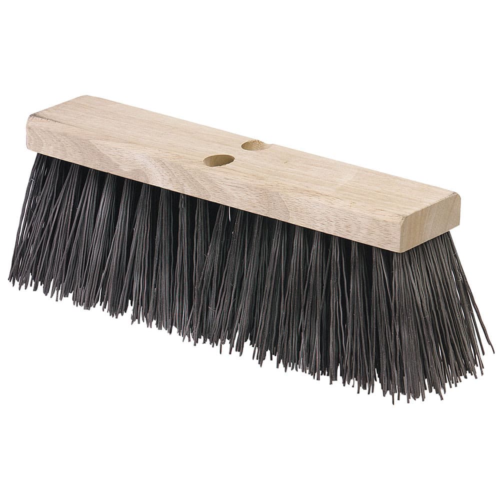 Carlisle 18" Street Sweep Head - Hardwood Block, 5 1/8" Crimped Bristles, Poly, Brown (3611301801)