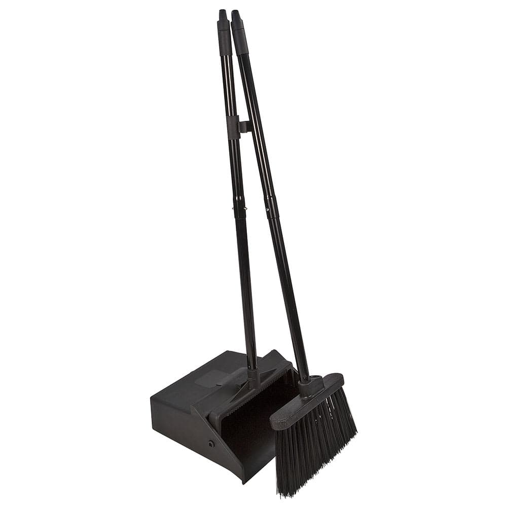 Carlisle 30" Lobby Dust Pan Combo - Broom Handle Clip, Black (36141503)