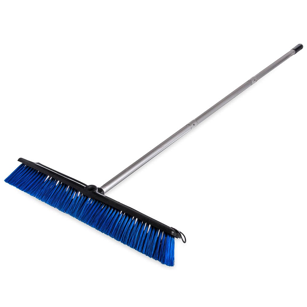 Carlisle 24" Floor Sweep with Handle - Plastic Block, Squeegee, Blue (3621962414)