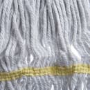 Carlisle Wet Mop Head - 4 Ply Cotton/Synthetic Blend Yarn, White/Yellow (369412B00) thumbnail 3