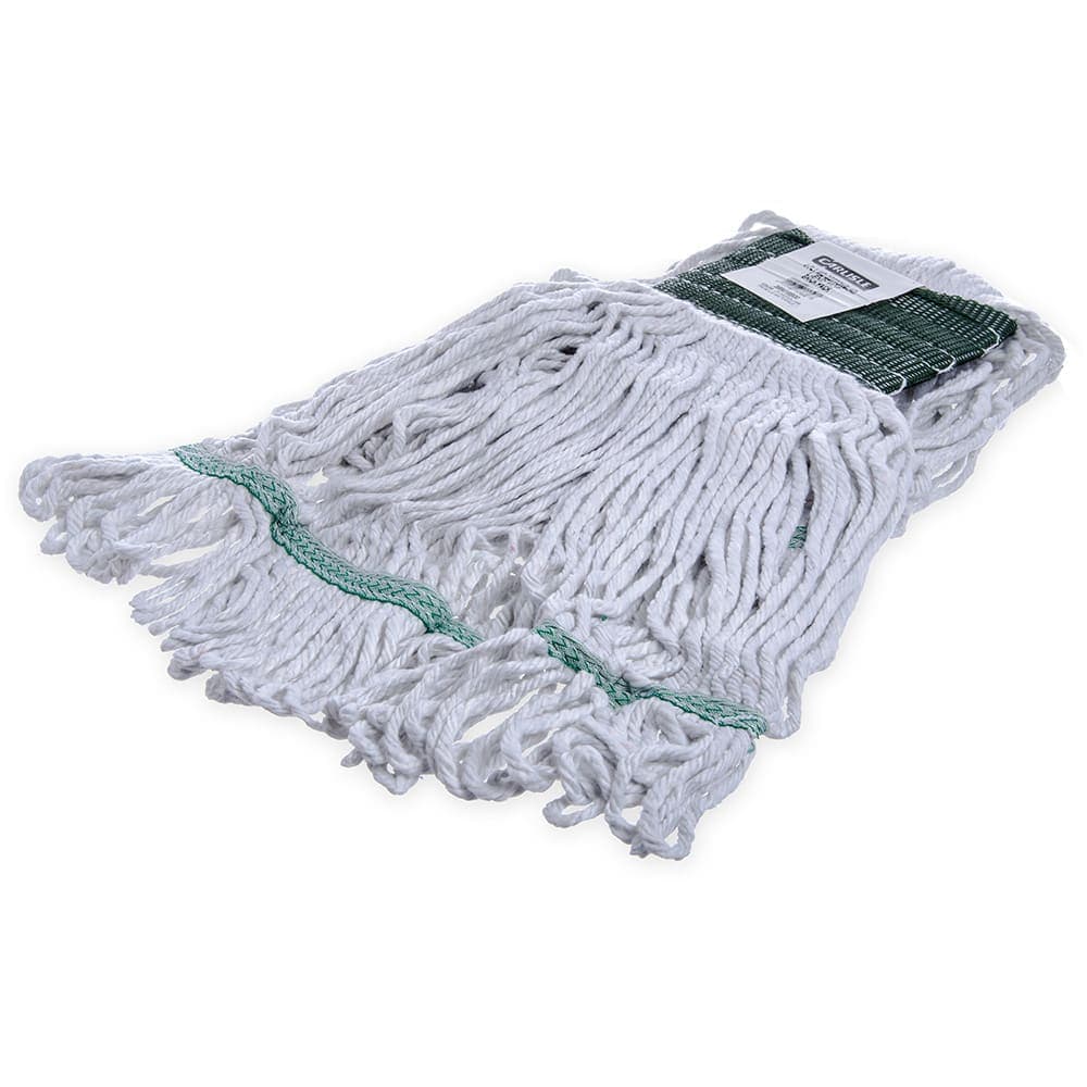 Carlisle Wet Mop Head - 4 Ply Cotton/Synthetic Blend Yarn, White/Green (369418B00)