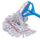 Carlisle Wet Mop Head - Looped-End, 4 Ply Synthetic/Cotton Yarn Blend, White/Red (369425B00) thumbnail 4