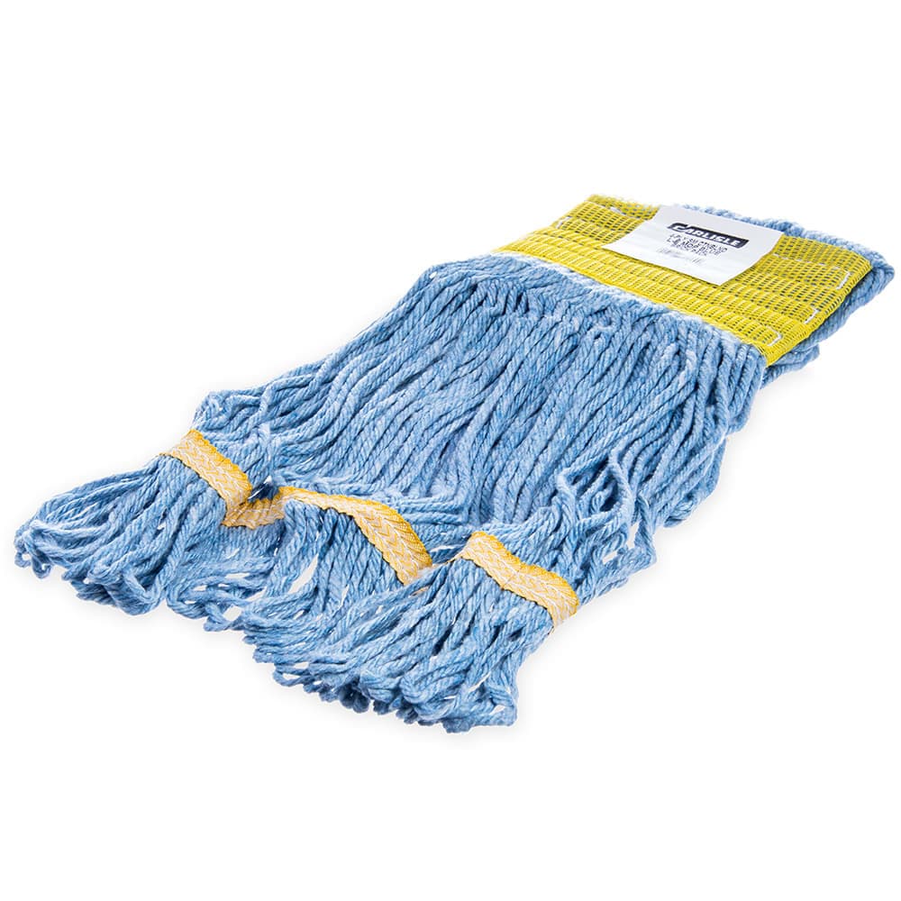 Carlisle Wet Mop Head - 4 Ply Synthetic/Cotton Yarn Blend, Blue/Yellow (369442B14)