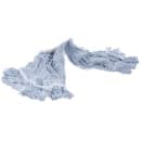 Carlisle Medium Finishing Mop Head - 4 Ply Rayon/Cotton, Blue/White (369670B14) thumbnail 2