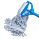 Carlisle Medium Finishing Mop Head - 4 Ply Rayon/Cotton, Blue/White (369670B14) thumbnail 4