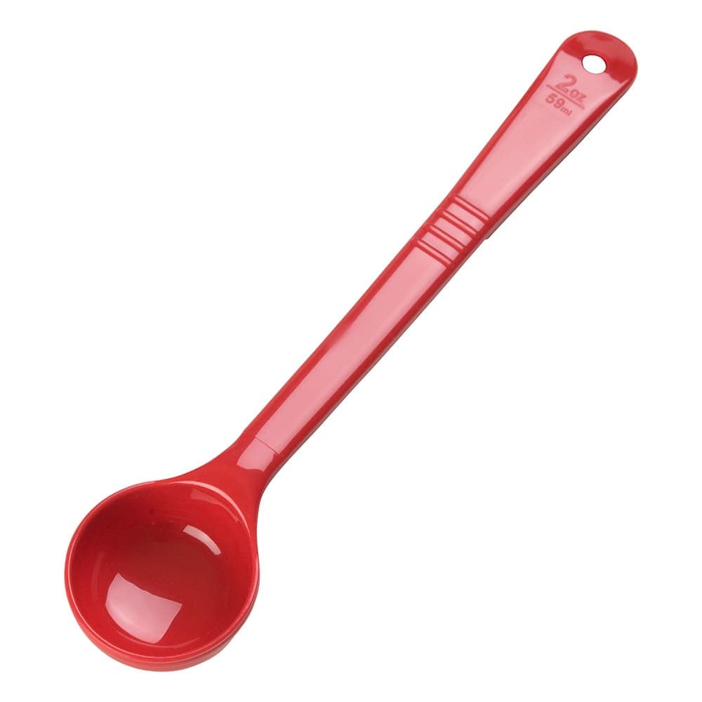 Carlisle 2 oz Solid Portion Spoon - Long Handle, Poly, Red (396005)